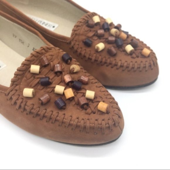 Donald J. Pliner Beaded Loafer Brown Leather 7.5 - Picture 4 of 7